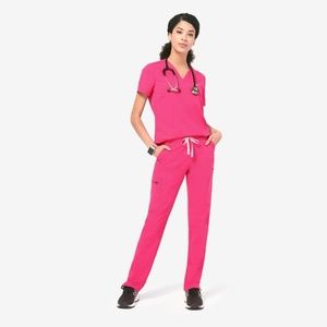 NWT FIGS Yola Skinny Hot Pink XS